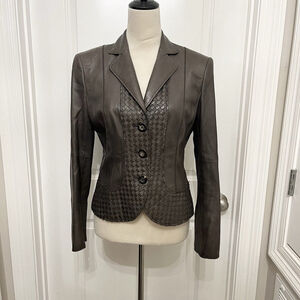 Worth Women’s Size 4 Brown Genuine 100% Leather Vintage Jacket Classic Y2K‎ Coat